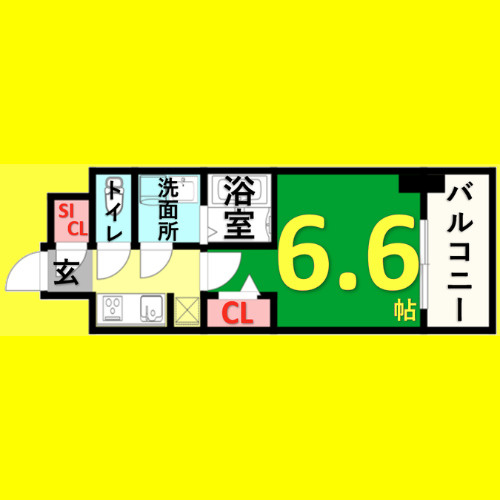 S-RESIDENCE上前津South　名古屋市賃貸　仲介手数料無料の間取り