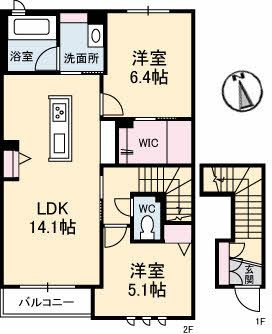 Ａｚｕｌ ＷｉｓｔｅｒｉａＡ棟の間取り