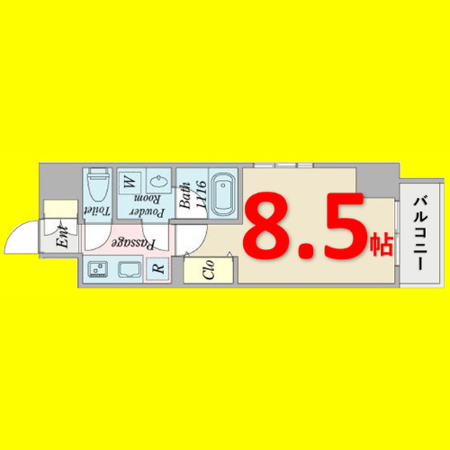 プロシード金山3　名古屋市賃貸　仲介手数料無料の間取り