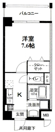 アンビシャス江崎の間取り|使いやすい間取りです。