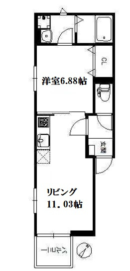 ポラリス南福岡の間取り|縦長の間取りですがバルコニー側に寝室ではないので導線が一本ではありません。そのためレイアウトのしやすい間取りになっております！