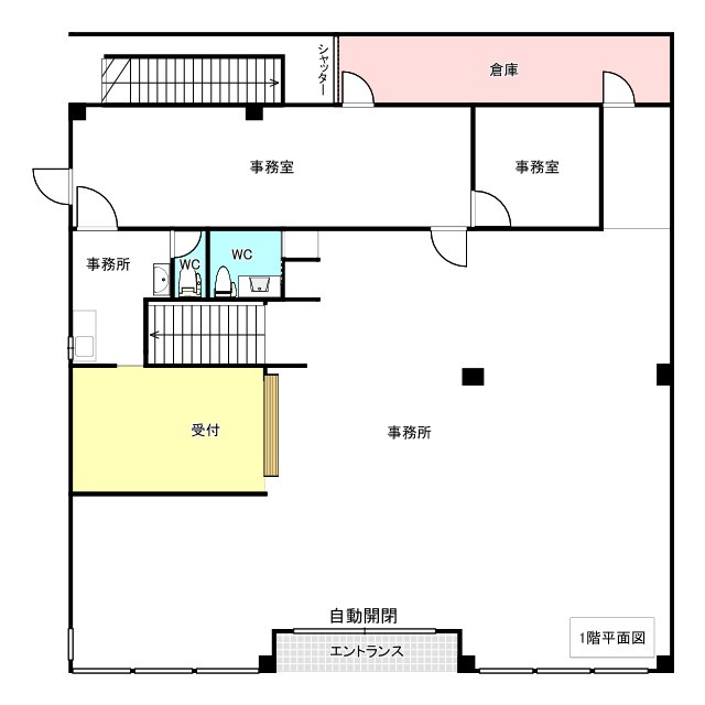 東合川新町店舗の間取り|1階間取りです