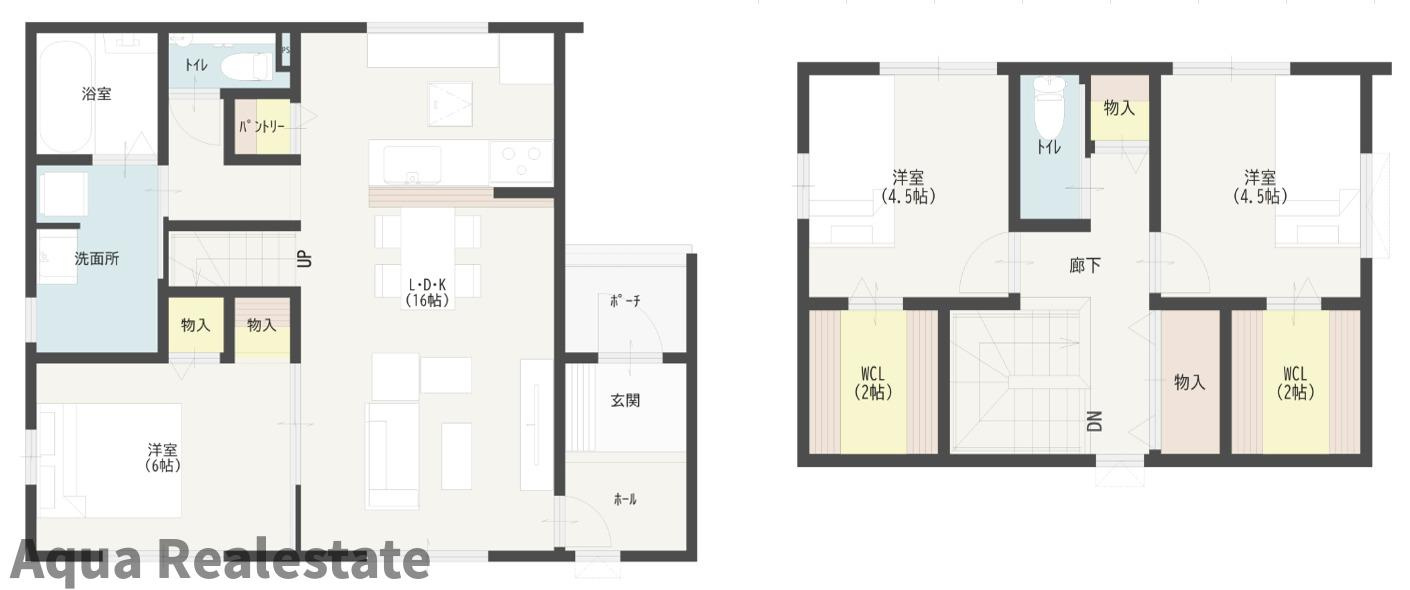 木田郡三木町大字池戸の新築一戸建の間取り