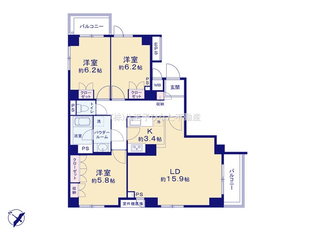 『八王子市マンション』コスモ八王子並木町【仲介手数料無料】　八王子市並木町24‐8の間取り|〜仲介手数料無料☆八王子ひなた不動産〜コスモ八王子並木町