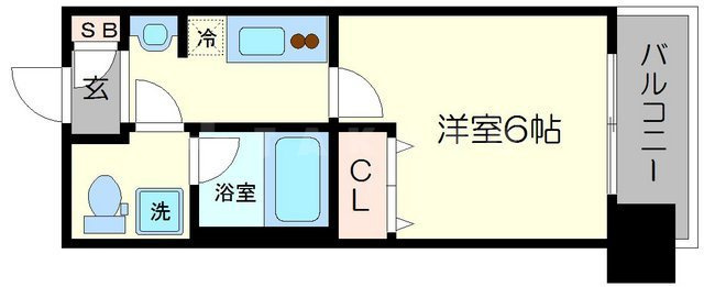 レオンコンフォート難波の間取り|レオンコンフォート難波　開放感ある間取