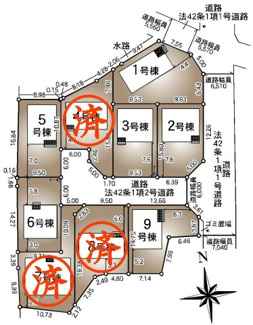 【区画図】 | 郡山市安積町笹川新築一戸建て9棟