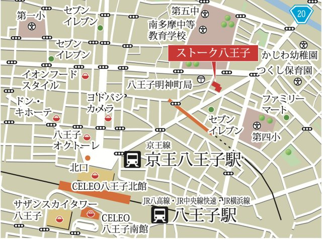 祝成約済み　ストーク八王子　八王子市　中古マンションの地図|～仲介手数料無料☆八王子ひなた不動産～ストーク八王子