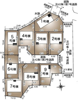 【区画図】 | 郡山市安積町笹川新築一戸建て9棟