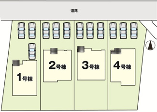 【区画図】 | 郡山市富久山町福原新築一戸建て4棟