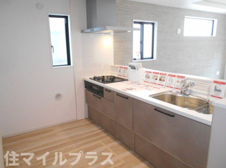 【キッチン】 | 郡山市富久山町福原新築一戸建て4棟 | コンパクトなキッチンで掃除もラクラク