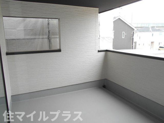【バルコニー】 | 郡山市富久山町福原新築一戸建て4棟 | 外からの目が気にならないバルコニーで洗濯物が干せます
