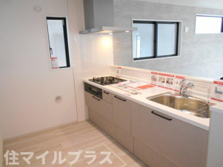 【キッチン】 | 郡山市富久山町福原新築一戸建て4棟 | コンパクトなキッチンで掃除もラクラク