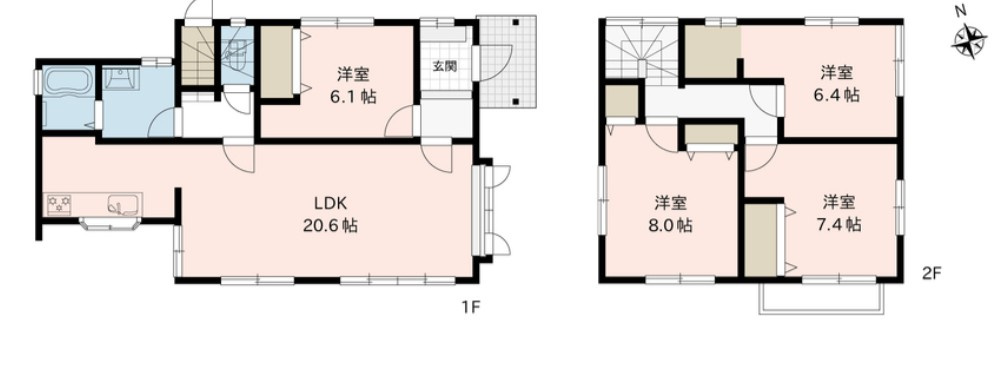 安曇野市三郷明盛　中古戸建の間取り|間取りは4LDK。全室6帖以上のゆとりの間取り設計です。