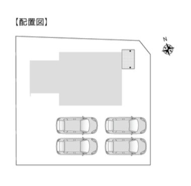 安曇野市三郷明盛　中古戸建の区画図|カースペースは車種にもよりますがお車4台駐車可能です。