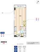 １Ｋ　　専有面積　１８．０７m2
