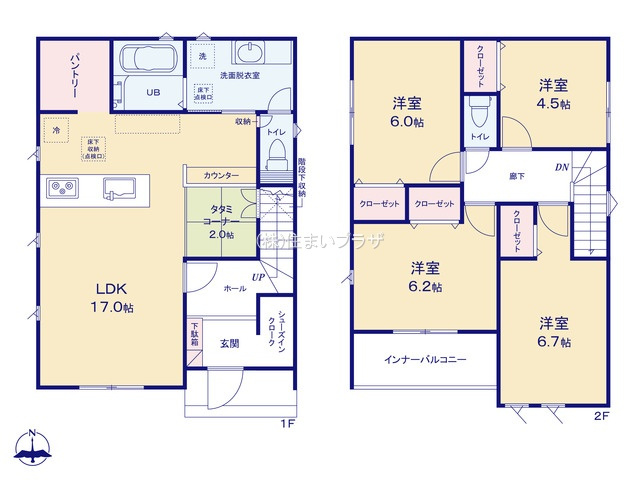 仲介手数料無料）一宮市今伊勢町馬寄０１期３号棟の間取り