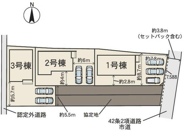 仲介手数料無料）一宮市今伊勢町馬寄０１期３号棟|区画図 