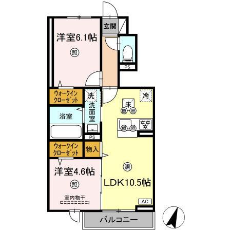 アン　ソレイユの間取り