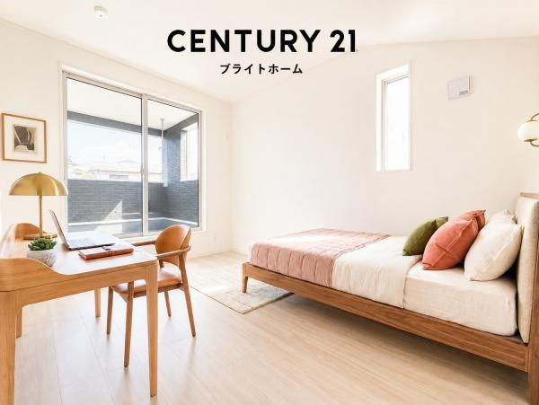 横浜市旭区金が谷の新築一戸建の洋室|窓からの光が嬉しい洋室です。
収納もあり、荷物が多い方にも安心です♪
※家具等はCGでの参考レイアウトです。