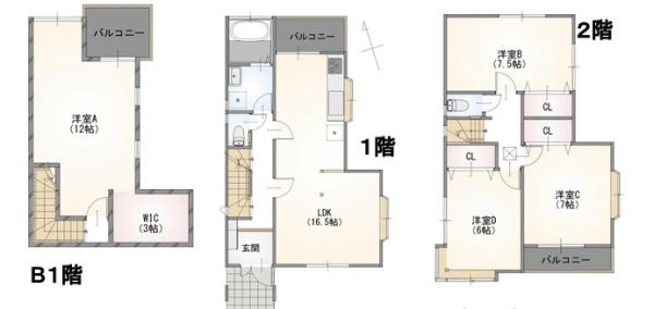 横浜市神奈川区三枚町の中古一戸建の間取り|ゆとりのある4LDKのリノベーション戸建です！
お気軽にお問い合わせください。