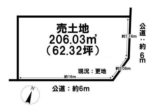 橿原市菖蒲町４丁目の売地の土地図