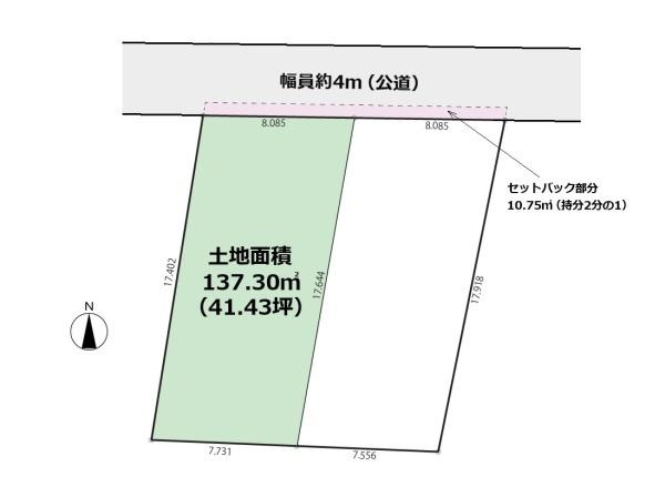 横浜市瀬谷区二ツ橋町の売地の土地図