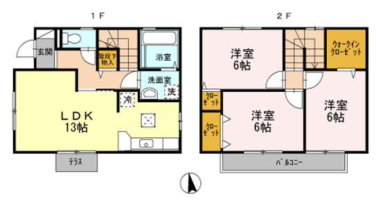 柚垣様戸建借家ⅢCの間取り