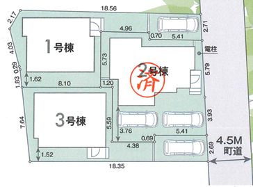 松田町松田惣領第1期　新築一戸建て　1号棟の区画図|配置図
