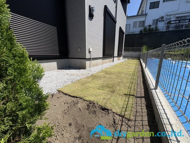 藤沢市柄沢　新築戸建　全１棟の庭|お庭の付いた物件です