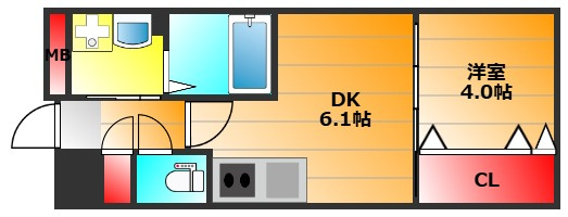 エステムコート難波Ⅲラグースの間取り|現状有姿