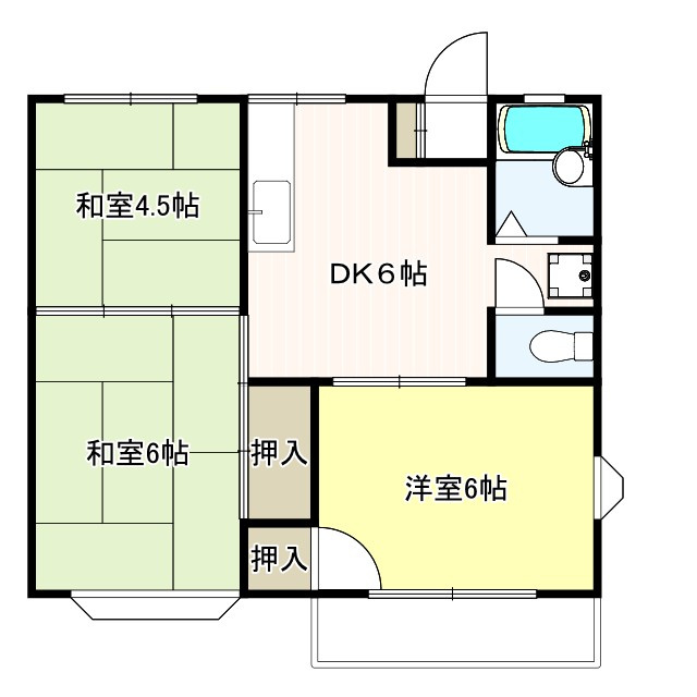 東大和市立野２丁目のアパートの間取り