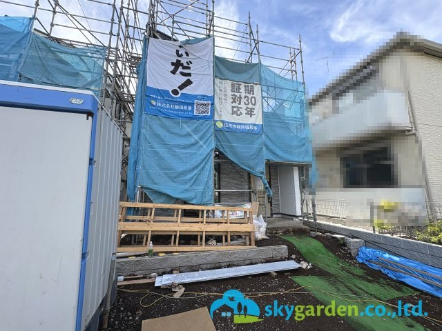 藤沢市湘南台６丁目　新築戸建　全２棟 A号棟の外観|2026年6月18日撮影（工事中）