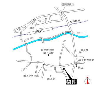 川崎市麻生区岡上３丁目のアパートの周辺