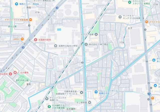 高槻市登町　第1期　新築一戸建ての地図