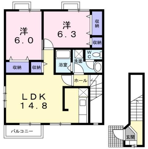 カメリアＡの間取り