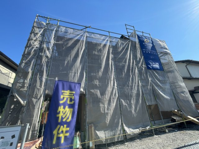 岡山市中区国府市場　戸建ての前面道路含む現地写真|2026年8月建築予定です。