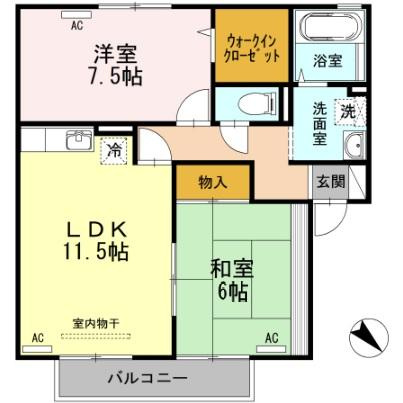 プリムローズⅢA棟の間取り