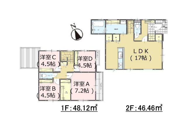 福岡市城南区片江2丁目第3-2棟（2号棟）の間取り|全居室収納付きで便利です。