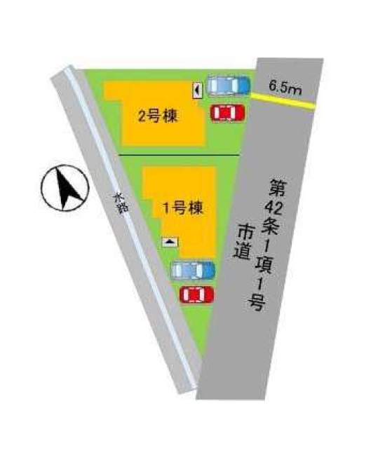福岡市城南区片江2丁目第3-2棟（2号棟）の区画図|配置図