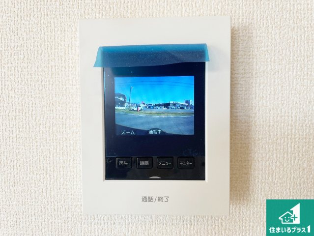 高砂市米田町米田新　新築一戸建ての防犯設備|カラーモニターインターホン！声だけでなく来訪者の姿や顔がモニターで確認できるので、小さなお子様がいらっしゃるご家庭でも安心できます！