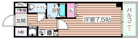 【間取り】 | プレサンス中之島公園南