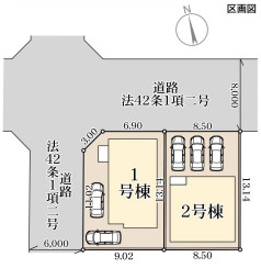 リーブルガーデン鹿児島市上福元町の区画図