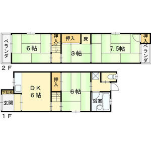 【間取り】 | 津之江町2丁目連棟貸家