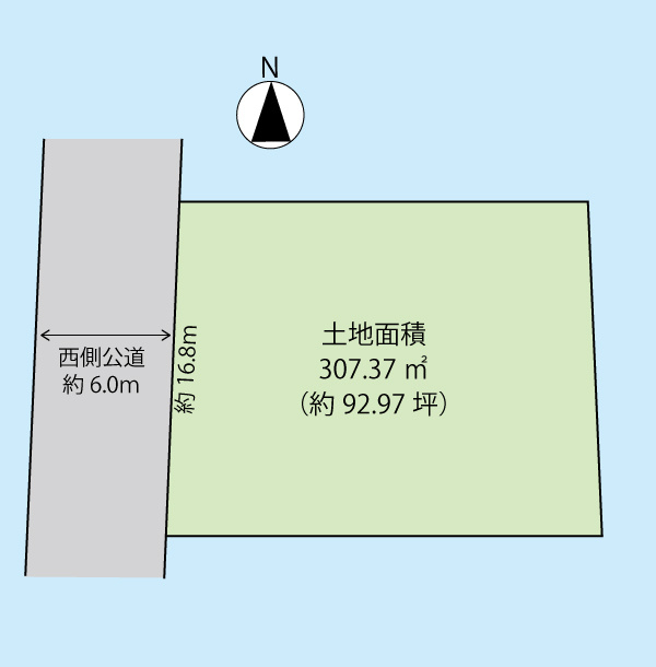 世田谷区中町4丁目の土地図