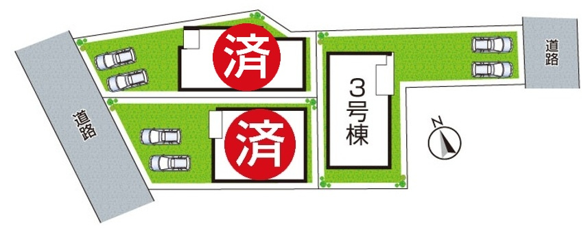 明石市太寺大野町　第1期　新築一戸建ての区画図|全3区画