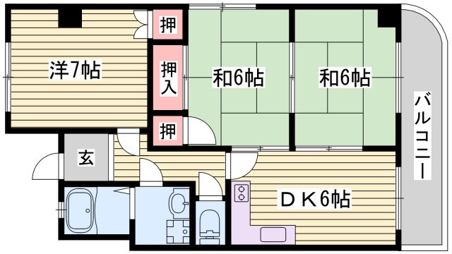 姫路市東延末１丁目の賃貸マンションの間取り