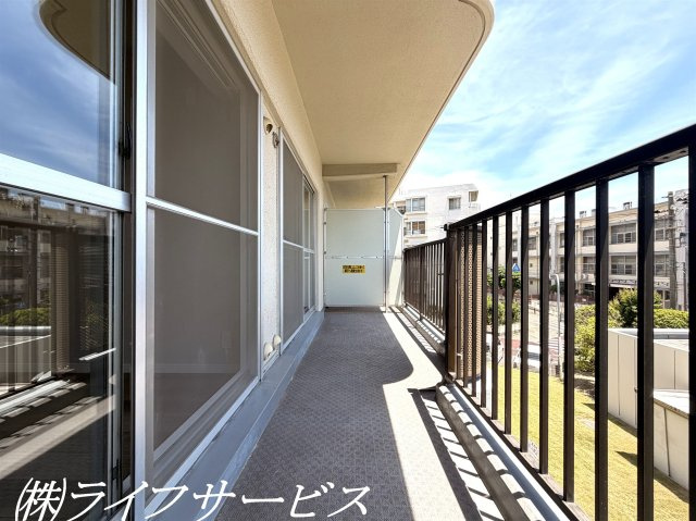 【バルコニー】 | 野中北スカイハイツ | 南向きバルコニーにつき陽当り良好！
