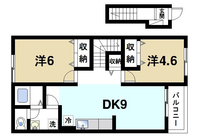 アンソレイエ　（小瀬町）の間取り|人気間取りです