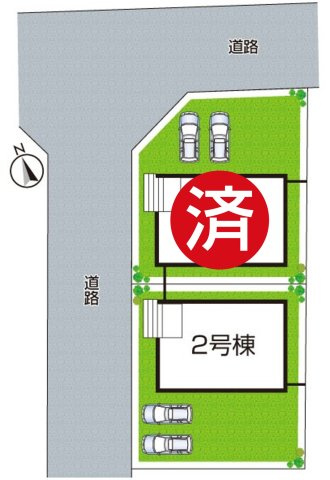 ★19(土)～23(祝)現地見学可能！★東近江市中野町　第2期　ラスト1邸の区画図|全2区画