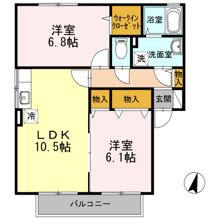 ソレイユ　A棟の間取り